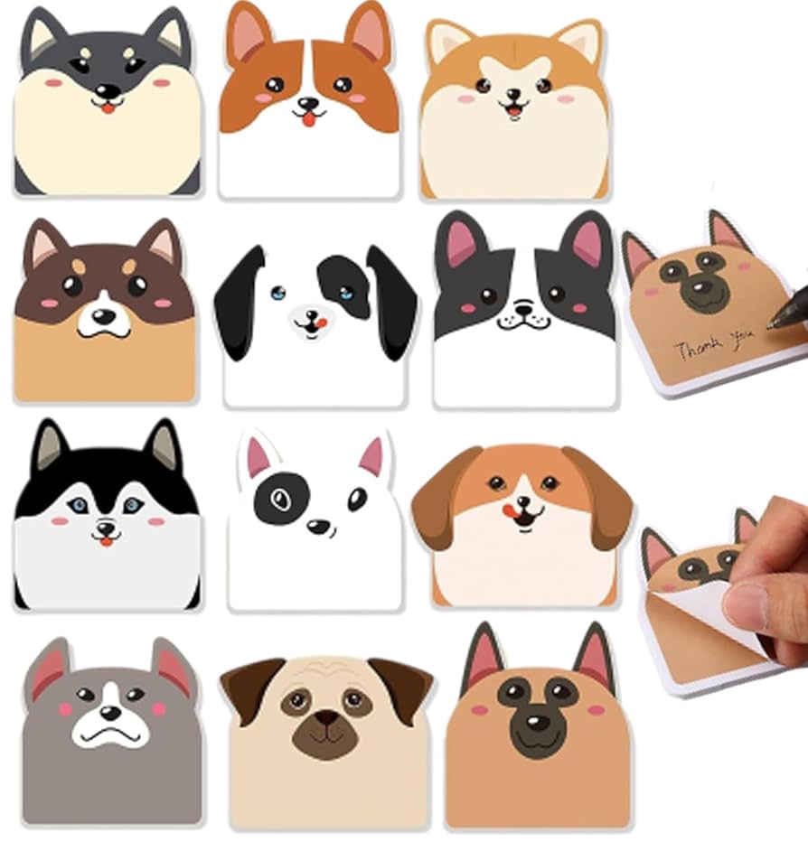 Amazon.co.jp: 付箋 犬 可愛い【12種類セット】 色紙 メッセージ